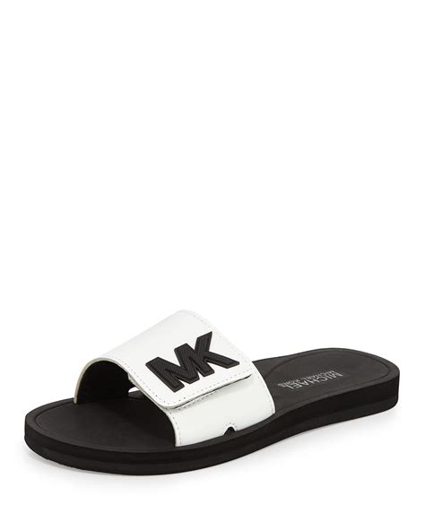 michael kors sliders white|Michael Kors slides with studs.